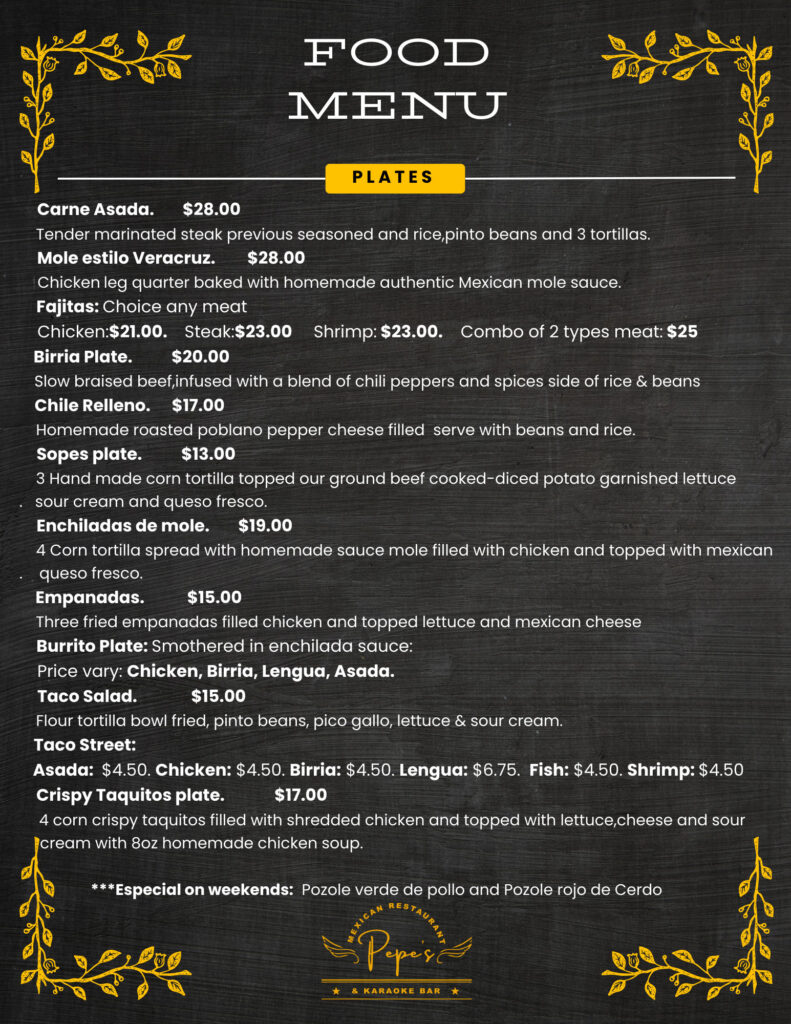 Menu Page 1